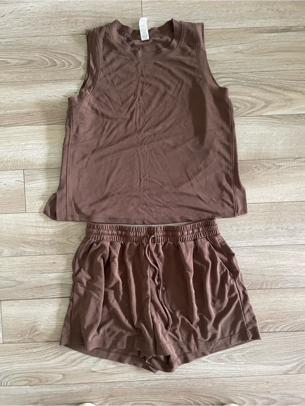 Brown Cozy Tank and Shorts Set